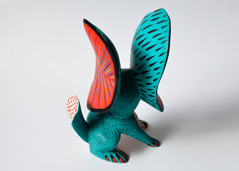 Conejo Verde Agua Orejón Alebrije
