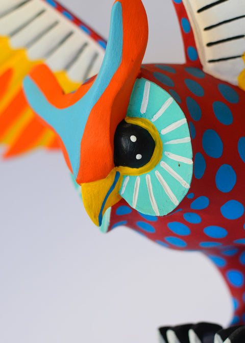 Buho Lunares Rojo Alebrije