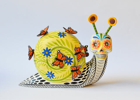 Caracol Skull Mariposa Alebrije