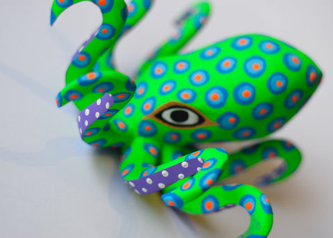 Pulpo Chico Verde Alebrije