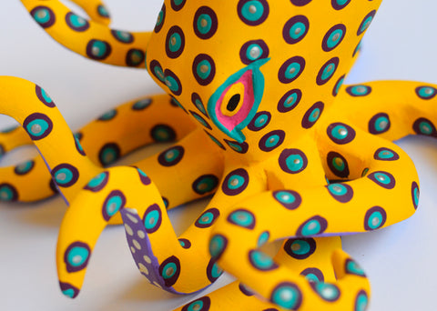 Pulpo Mediano Amarillo Alebrije
